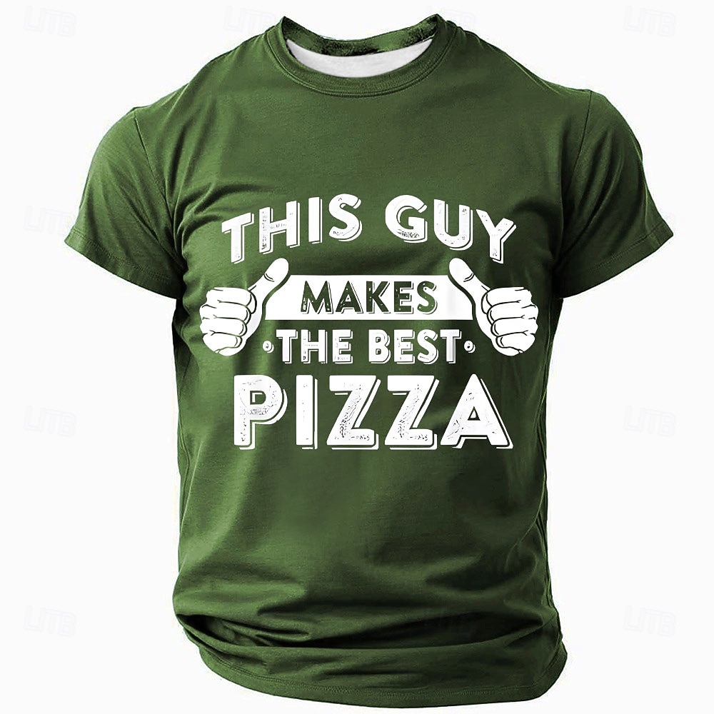 Voor heren Pizza Grappig jargon T-shirt Korte mouw T-shirt 3D-afdrukken Strakke ronde hals Overhemd Modieus Dagelijks Straat Dagelijks Zwart Rood blauw Zomer Lente Kleding S M L XL XXL XXXL 2025 - $17.99 –P6