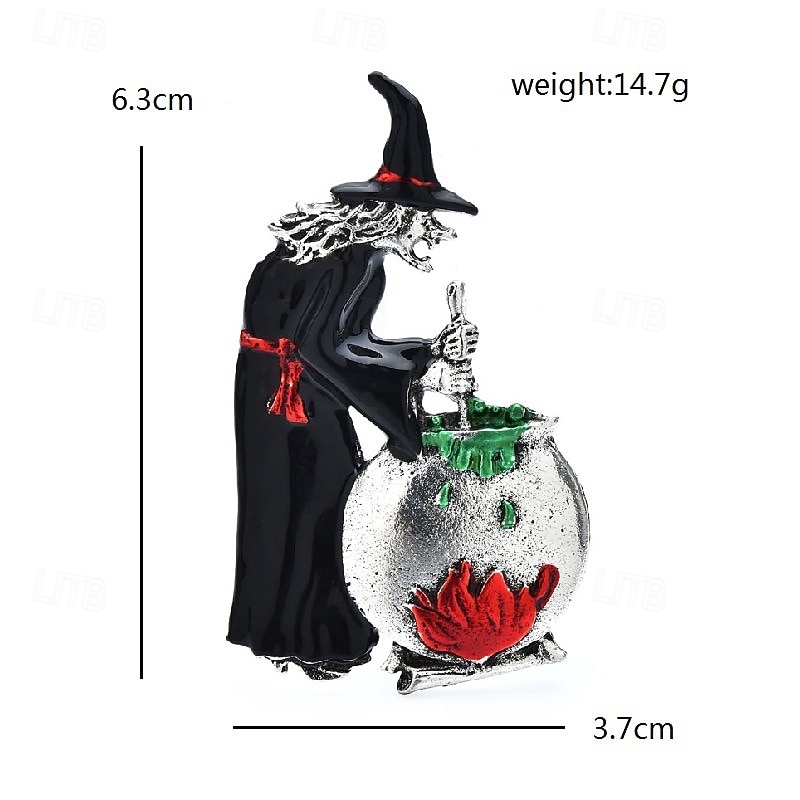 Naisten halloween-noitakattilarintaneula emalikuviolla, juhlava pukukoruasuste juhla- ja loma-asuihin 2025 - $9.99 –P1