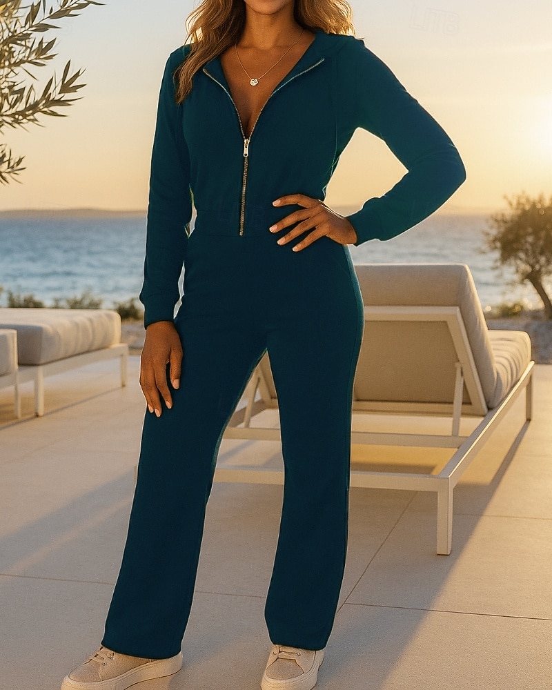 Per donna Abiti da 2 pezzi Tuta da ginnastica lounge Con zip Tinta unita Completo Abbigliamento Autunno Nero Vino Lavoro All'aperto Viaggio Leggero Di tendenza Manica Lunga Sport Abbigliamento del 2026 a $44.99 –P4