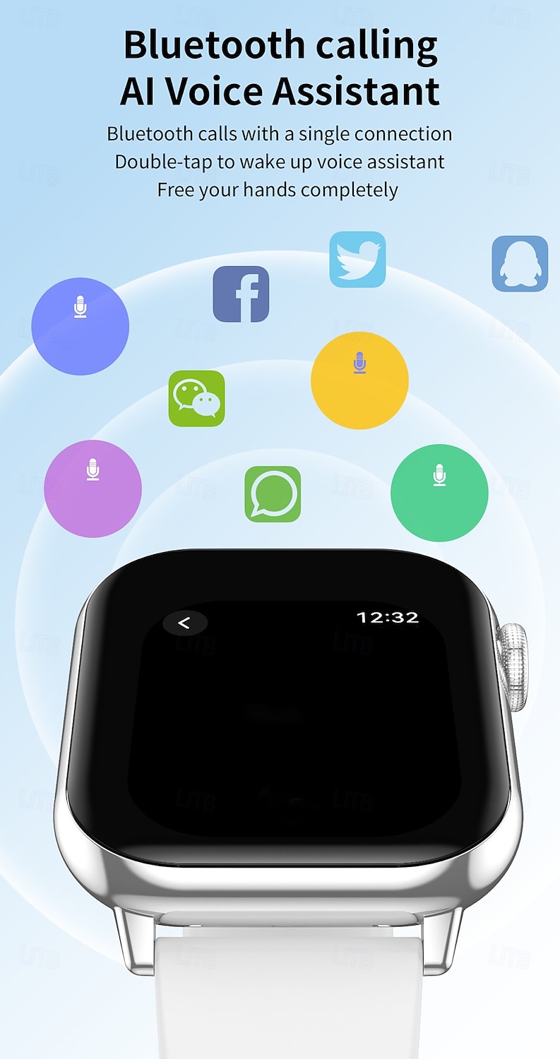 Montre connectée grand écran 1,85 pouces pour hommes et femmes, appels Bluetooth, 100 modes sportifs, fréquence cardiaque, sommeil, santé, musique locale, météo de 2025 ? $57.99 –P10