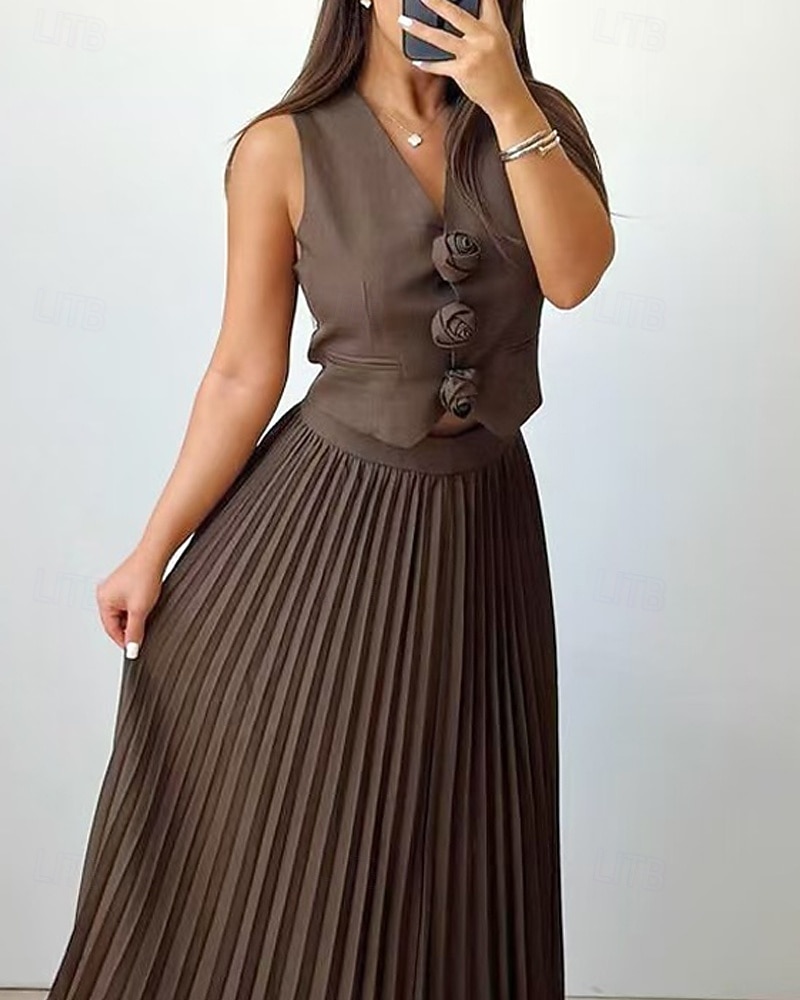 Femmes Robe Midi Robe Décontractée Robe Ensemble Robe en Satin Élégant Mode Moderne Extérieur Quotidien Sortir Coupe régulière Uni Sans manches Col en V Noir Rose Claire Vin Bleu Printemps Automne de 2025 ? $51.99 –P6