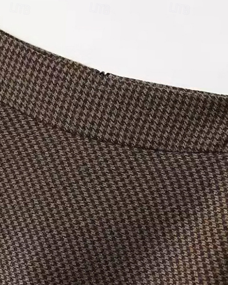 Dámské Sukně A Módní Na běžné nošení Midi Vysoký pas Sukně Pepito Nabírané šaty Neelastické Lehce elastické ulice Denní Kávová Podzim Polyester 2025 - $33.99 –P5