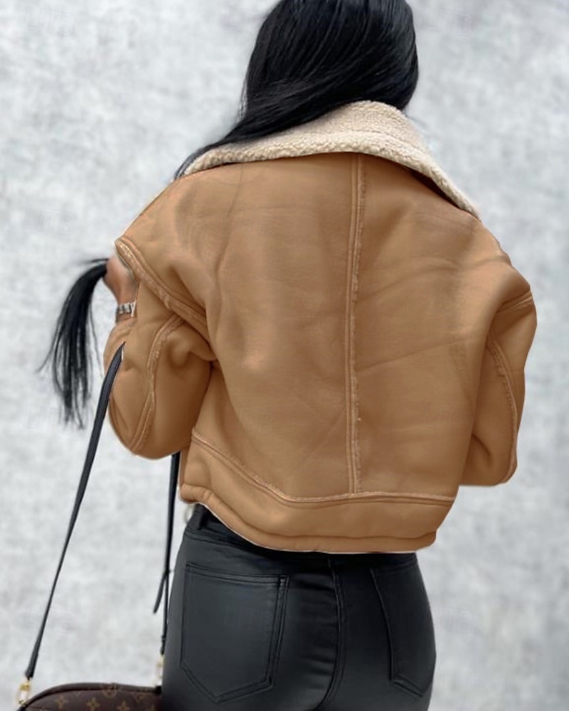 Γυναικεία Jeci Piele Διατηρείτε Ζεστό Άνετο Τσέπη Κουμπιά Καθημερινό Σκέτο Διακοπές Causal Καθημερινά Ρούχα Εξόδου Κοντό Απορρίπτω Κανονικό Μακρυμάνικο Εξωτερικά ενδύματα Μαύρο Χακί Μπεζ 2026 - $59.99 –P8