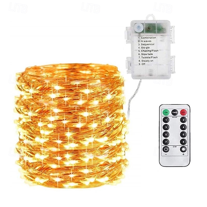 2 מטר 5 מטר 10מ' חוטי תאורה 20/50/100/120 נוריות 2,835 SMD לבן חם לבן צבעוני אורות חוטי נחושת חג ליל כל הקדושים יצירתי מפלגה 3 V 2025 - $12.49 –P3