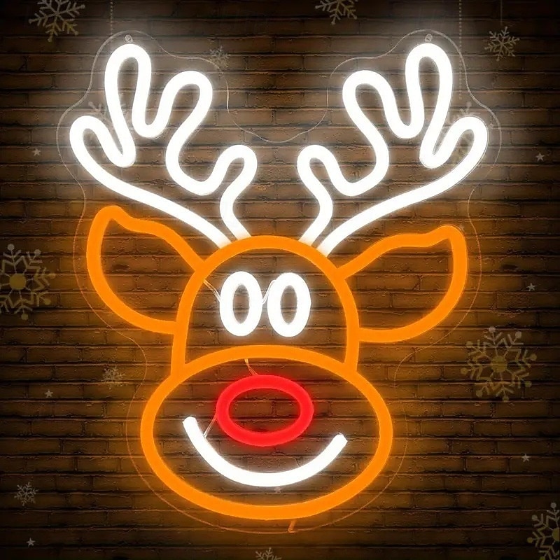1 Pc Christmas acrylic neon wall light indoor wall Santa Claus Christmas tree snowman reindeer party atmosphere decoration light night light Usb power supply dimmable 2025 - CAD $32.99 –P9