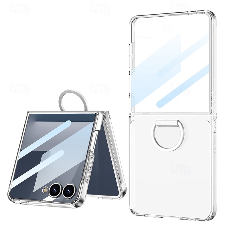 Phone Case For Samsung Galaxy Z Flip 7 Back Cover Full Body Protective Ring Buckle Shockproof Retro PC 2025 - $15.99 –P13