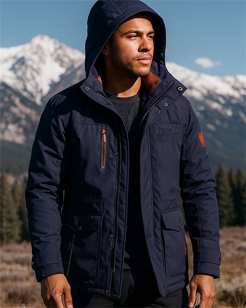 Per uomo Giacca con Cappuccio Giacca da escursionismo Giacca in pile da escursionismo Cotone Inverno All'aperto Calore Termico Antivento Giacche in pile Caccia Arrampicata Campeggio / Escursionismo del 2025 a $63.99 –P3