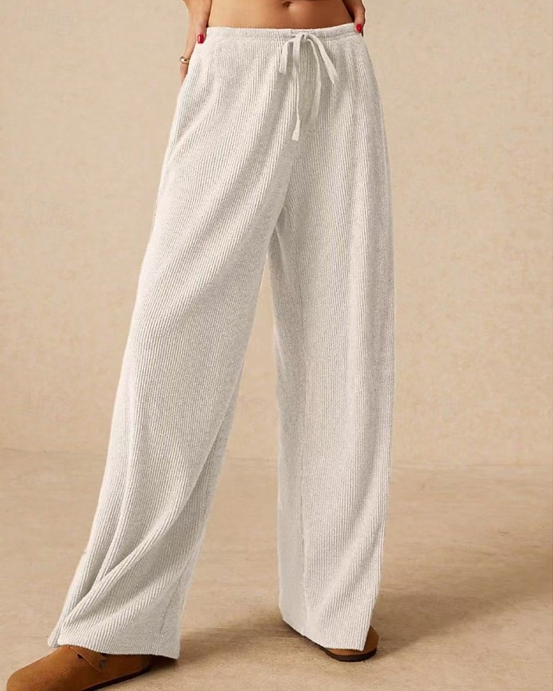 Per donna Culotte Gamba Larga Gamba larga Chinos Vacanza Vintage Streetwear Lunghezza intera Vita media Semplice Tasca Design con Coulisse Elastica Comodo Micro-elastico Alta elasticità All'aperto del 2025 a $18.99 –P8