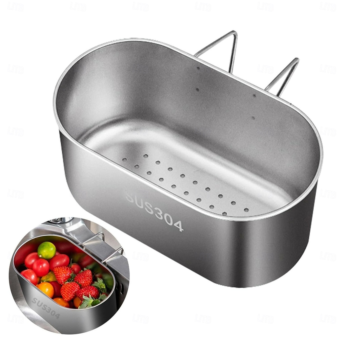 ruostumattomasta teräksestä valmistettu viemärisuodatin, keittiön viemärisuodatin rei'itetyllä verkolla, kestävä soikea monitoiminen astianpesukone ruokajätteen suodattamiseen ja hedelmien tai 2025 - $15.99 –P1