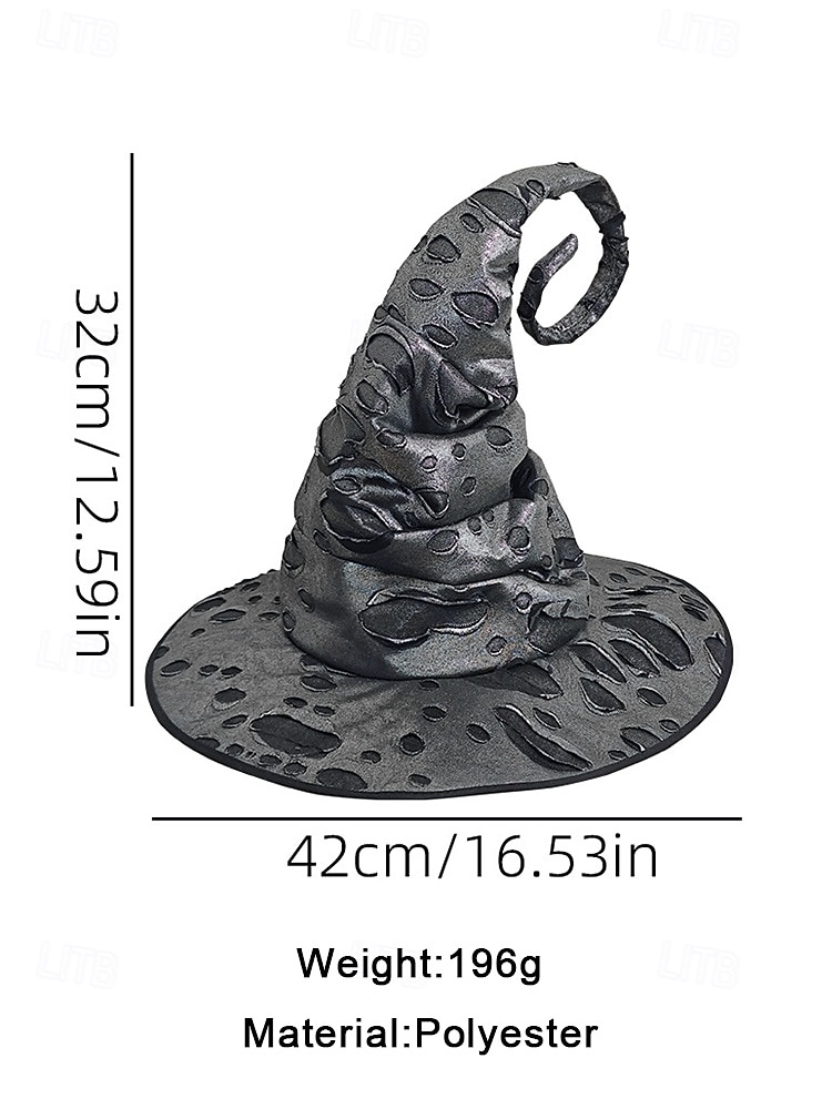 Женская шляпа ведьмы на Хэллоуин – винтажная остроконечная шапка волшебника с потертым дизайном для костюмированных вечеринок, косплея и тематических мероприятий 2025 - $19.99 –P8