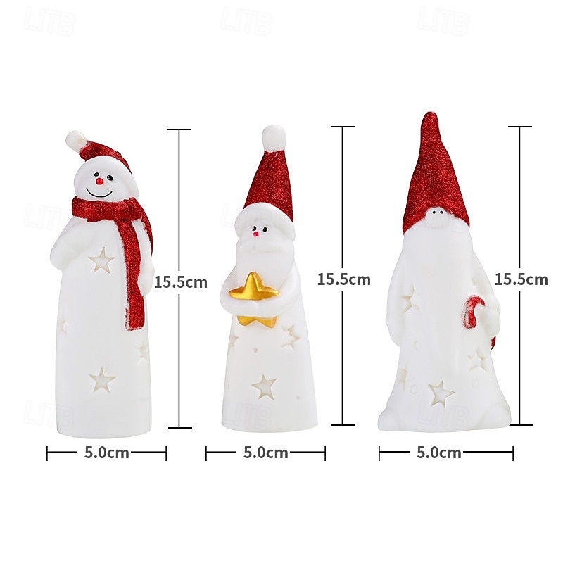 3pcs Christmas Candle Light Santa Claus Christmas Snowman LED Night Light Battery Powered Christmas Party New Year Home Creative Desktop Ornaments Holiday Atmosphere Light 2025 - CAD $21.99 –P9