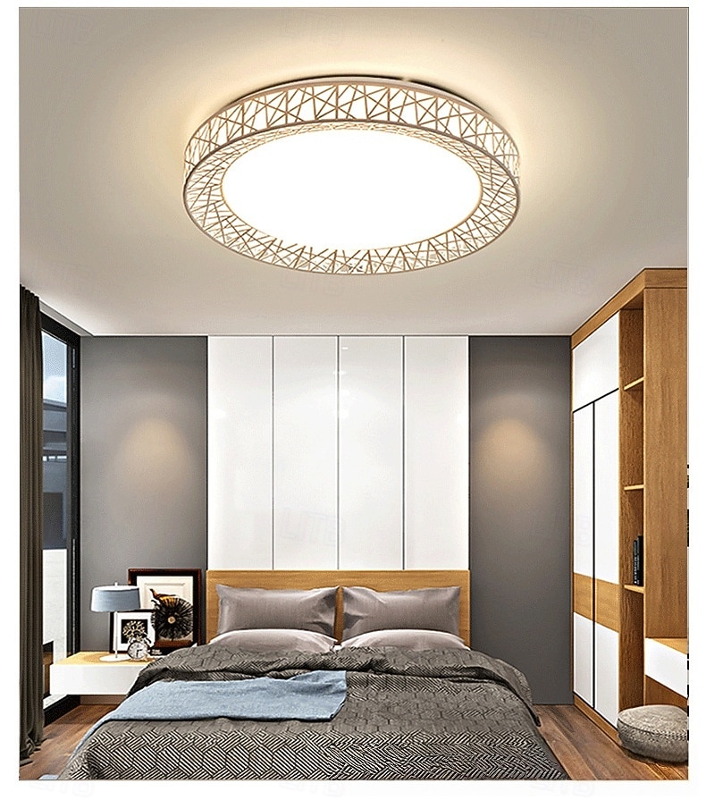 Modern Round LED Ceiling Light, Creative Metal Acrylic Design Lighting Dimmable with Remote Control Minimalist Ceiling Lamp Living Room Lamp Hallway, Bedroom 2025 - $192.99 –P2