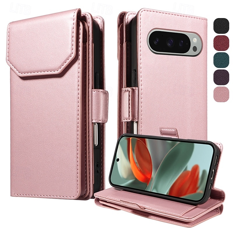 هاتف غطاء من أجل غوغل بيكسل 9 برو اكس ال Pixel 8 Pro Pixel 7 Pro Pixel 6 حافظة بطاقة المحفظة حماية كاملة للجسم مع الحبل ضد الصدمات مكتب  /  الأعمال جلد PU 2025 - $19.99 –P18