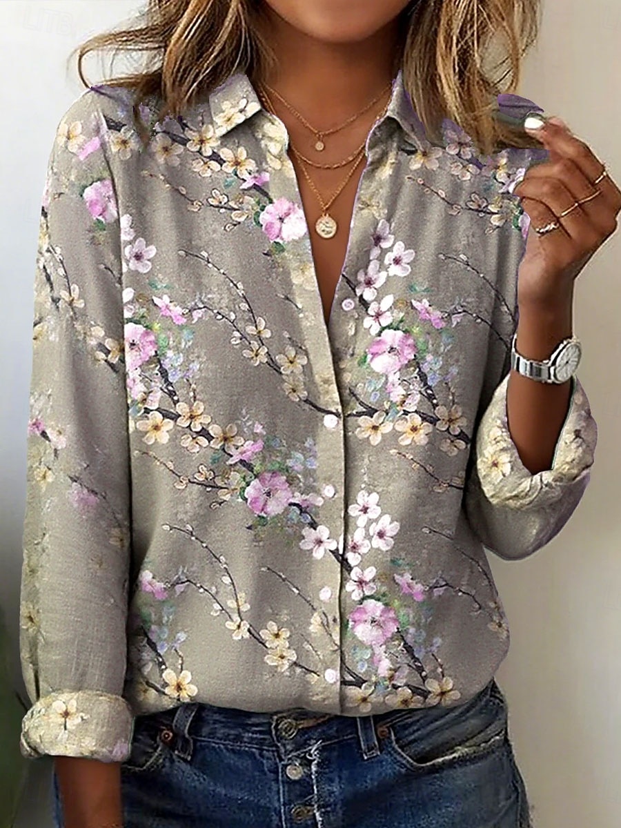 Pâques Femmes Chemise Fleuri Graphique Élégant Bohème ancien manche longue Col de chemise Hauts Réguliers Travail Quotidien Boutons Imprimé Jaune Bleu Vert Printemps Automne Hiver de 2025 ? $32.99 –P2