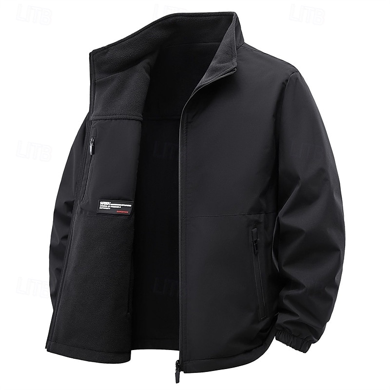 Hombre Chaqueta al aire libre Impermeable Chaqueta para senderismo Diario Senderismo Resistente al Viento A Prueba de Lluvia Bolsillo Otoño Invierno Plano Moda Clásico Escote Chino Regular Negro 2026 - $57.99 –P18