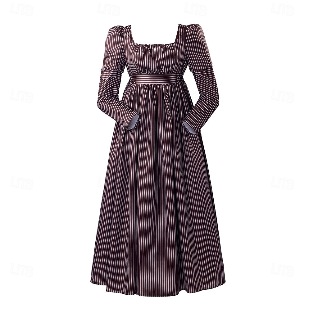 1791's Lady Regency Dress Jane Austen Vintage Dress High Waistline Tea Gown Retro Vintage Medieval Renaissance Women's Halloween Carnival Masquerade 2026 - $53.99 –P3