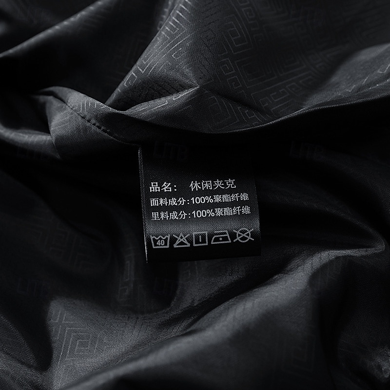 Homens jaqueta leve Jaqueta casual Férias Diário Bolsos Outono Inverno Tecido Moda Clássico Colarinho Chinês Padrão Preto cáqui Cinzento Casaco de 2025 por $29.99 –P8
