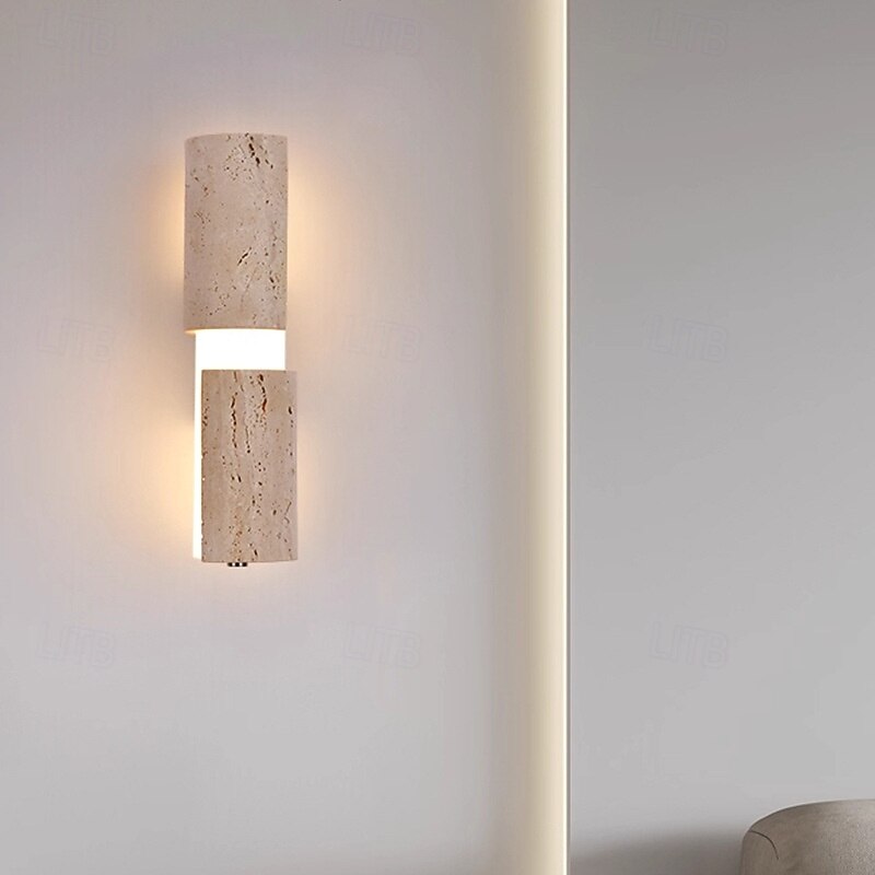 nástěnná lampa, travertin ve stylu japonského wabi-sabi, ložnice, obývací pokoj, zadní stěna, chodba, hotel 2025 - $215.69 –P4