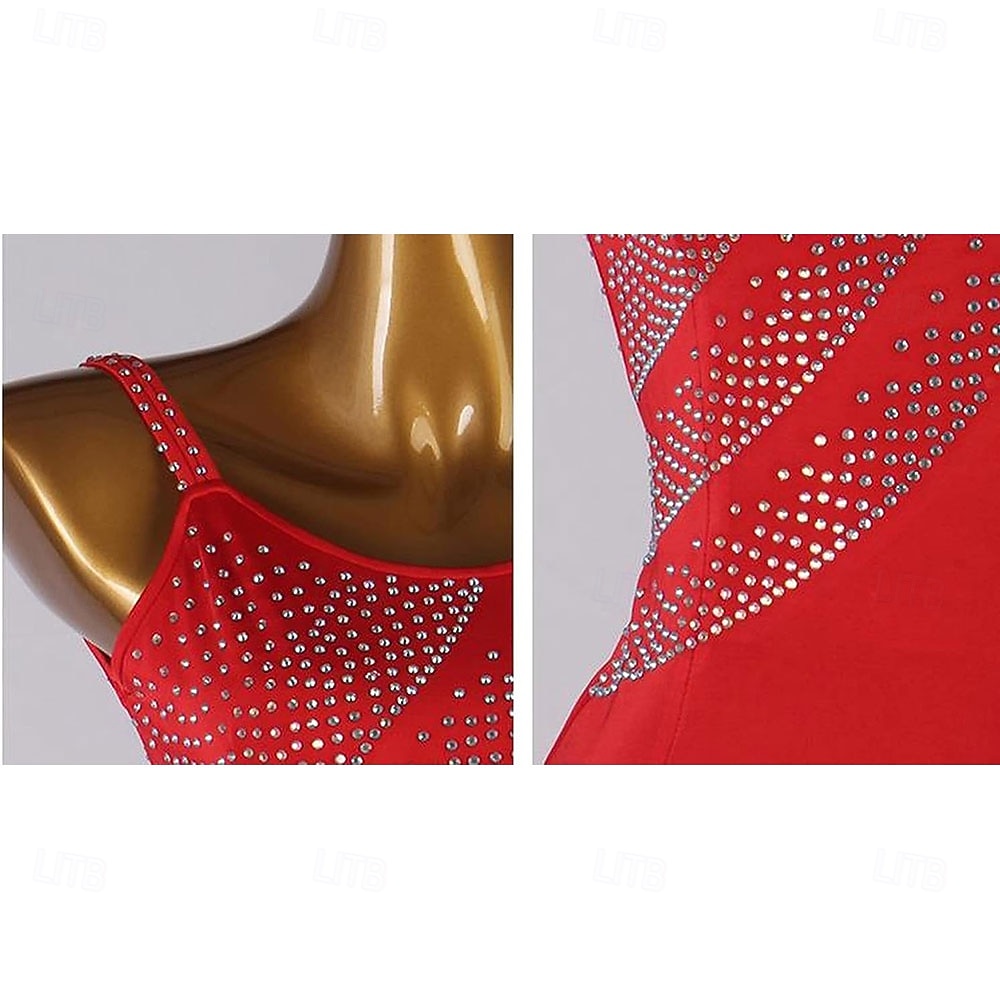 Damen Latein Rhythmus Salsa Gesellschaftstanz Kleid Wettkampfkostüm Wettbewerb Modern Walzer Cha Cha Kleid 2025 - $136.99 –P7