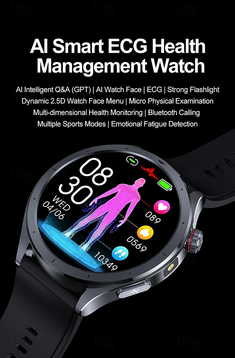 iMosi ET472 Reloj inteligente 1.53 pulgada Smartwatch Reloj elegante Bluetooth ECG + PPG Podómetro Recordatorio de Llamadas Compatible con Android iOS Mujer Hombre Llamadas con Manos Libres 2025 - $62.99 –P1