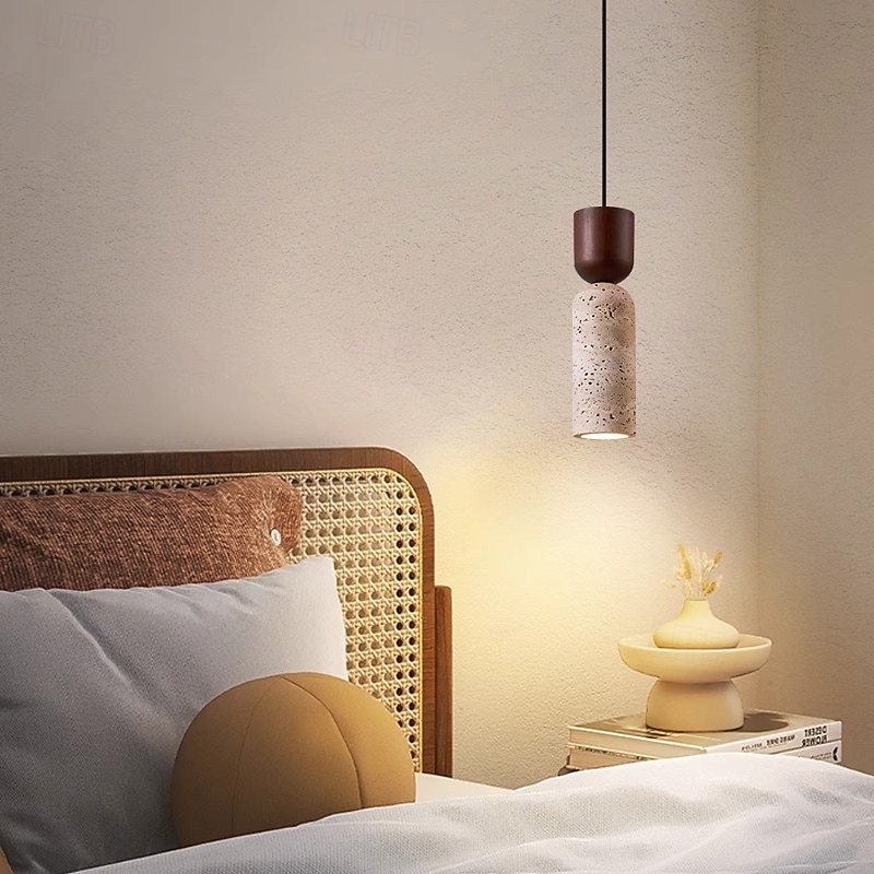Luminária pendente nórdica de pedra natural, cilindro pequeno, moderna de meados do século, 110-240 V de 2026 por $86.99 –P2