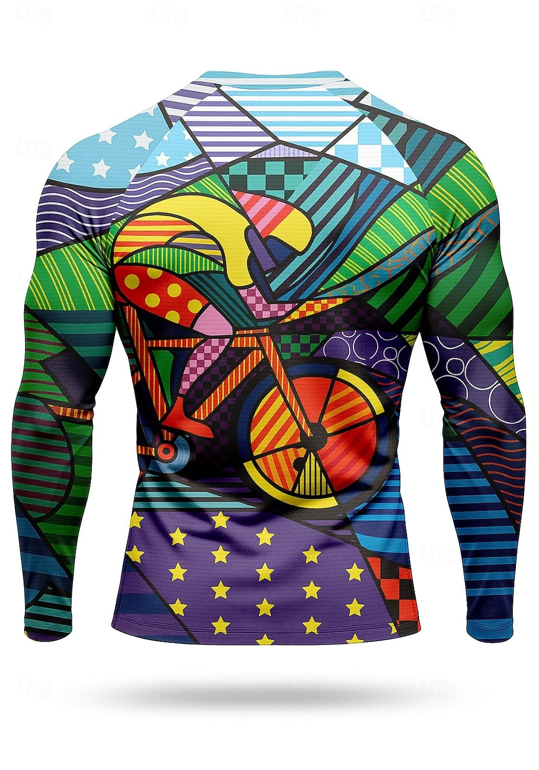 Homme Maillot de cyclisme Maillot de descente Géométrique manche longue Cyclisme Maillot Top avec 3 poches arrière Séchage Rapide Doux Confortable Évacuation de l'Humidité Des sports Violet Vêtement de 2025 ? $20.99 –P2
