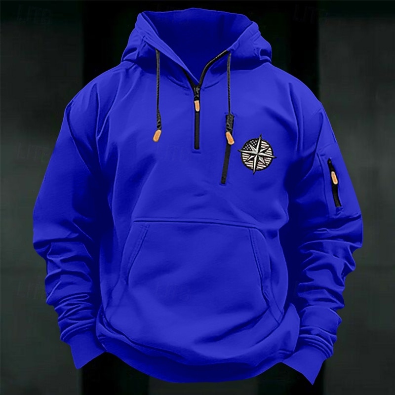 Per uomo Felpa con cappuccio Felpa con cappuccio e zip corta Felpa con cappuccio tattica Nero Verde militare Borgogna Blu marino Blu Reale Con Cappuccio Semplice Cerniera Sport & Outdoor Casuale del 2025 a $23.99 –P3