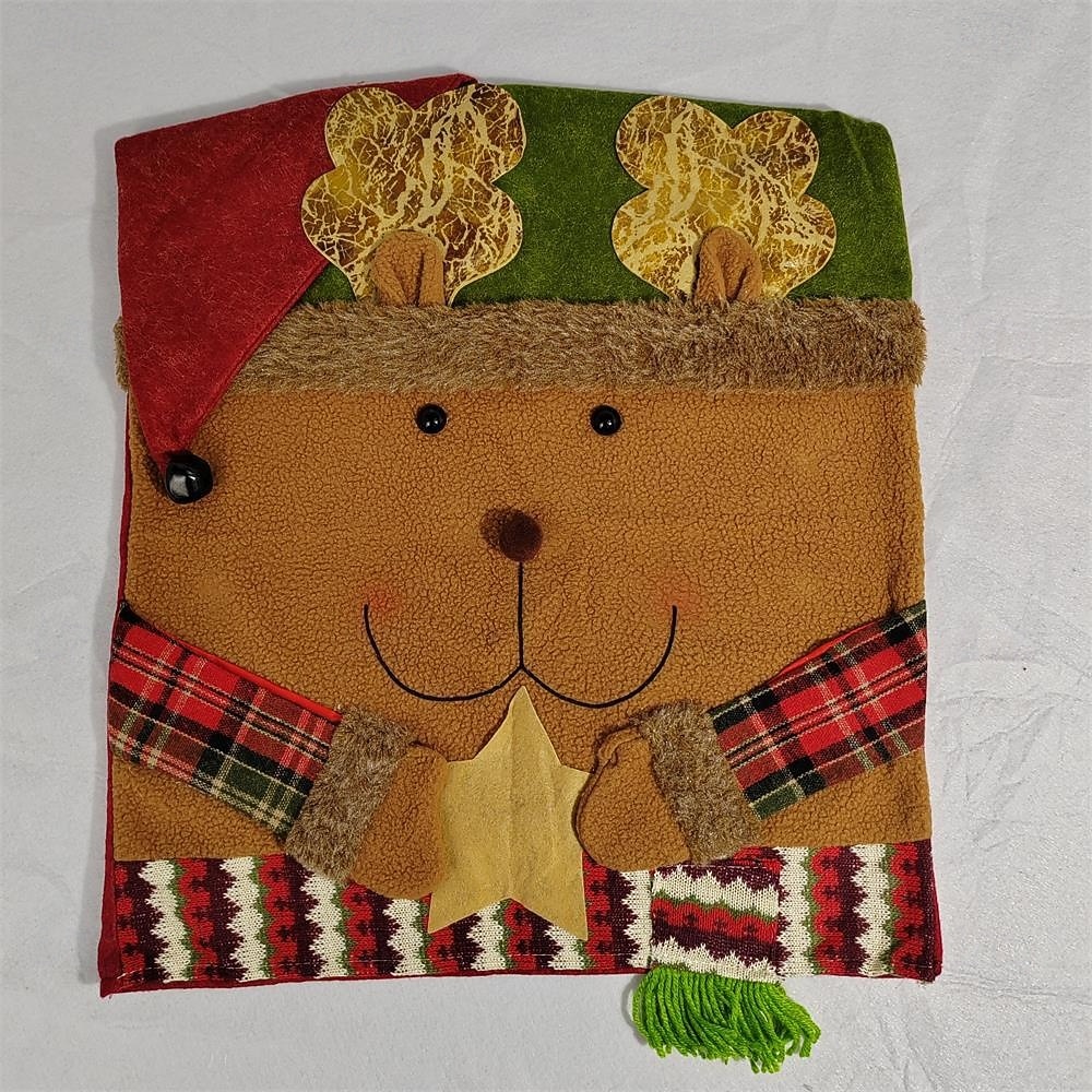 Fundas para sillas navideñas, nuevo Papá Noel de peluche &Fundas de asiento de muñeco de nieve, fundas festivas para sillas de comedor, decoración del hogar de estilo europeo 2025 - $10.99 –P5