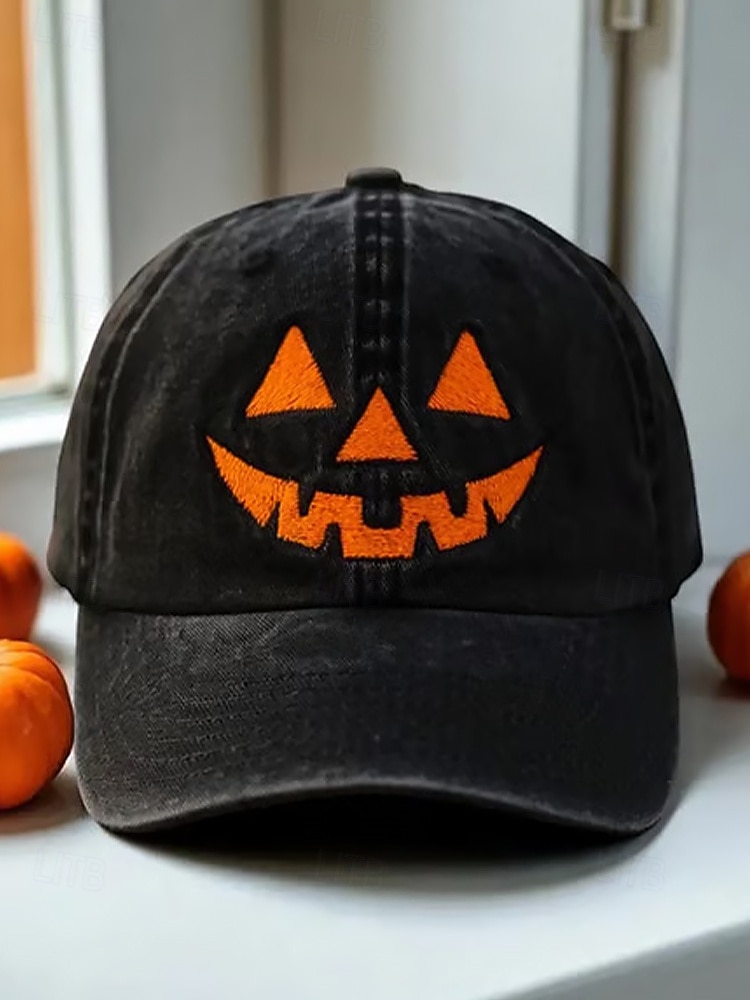 Unisex halloween pumpa ansikte basebollkeps, avslappnad justerbar jack-o-lantern hatt för fester, festivaler och utomhuskläder 2025 - $14.99 –P8