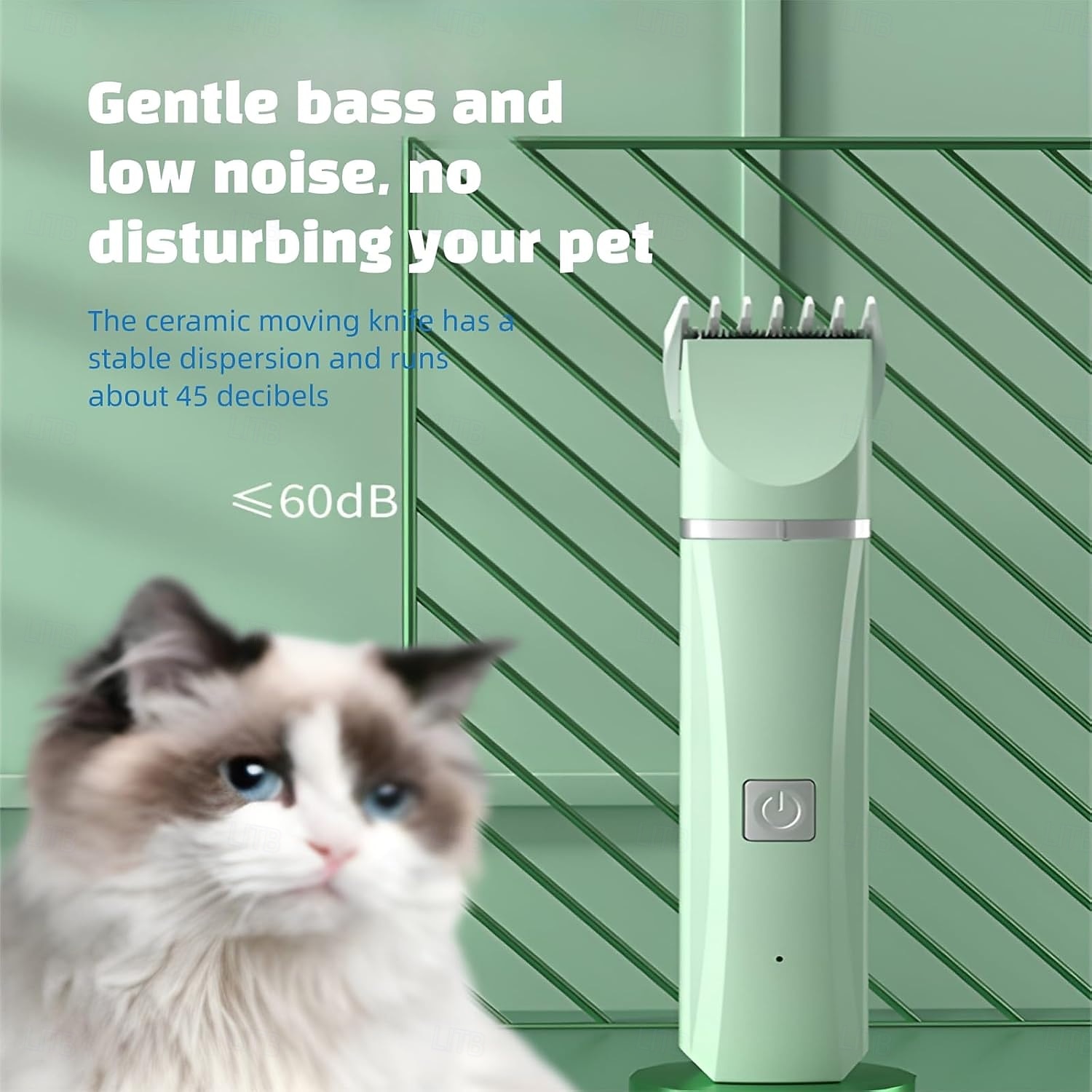 Profesjonelt 4-i-1 oppladbart hundeklippesett, støysvak trådløs kjæledyrklipper for ansikt, poter, ører, tånegler, katt &trimmer for smådyr 2025 - $35.99 –P7