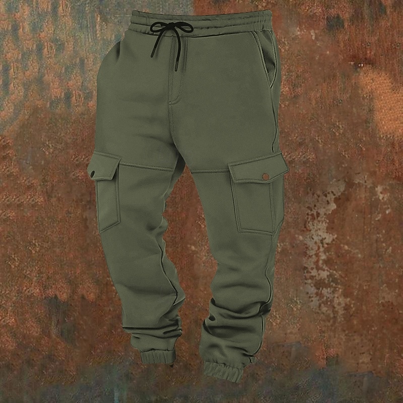 Hombre Pantalones de Deporte Pantalones de lana Persona que practica jogging Pantalones Pantalones de invierno Correa Bolsillo Cintura elástica Plano Comodidad Templado Deporte Diario Moda Casual 2026 - $20.99 –P4