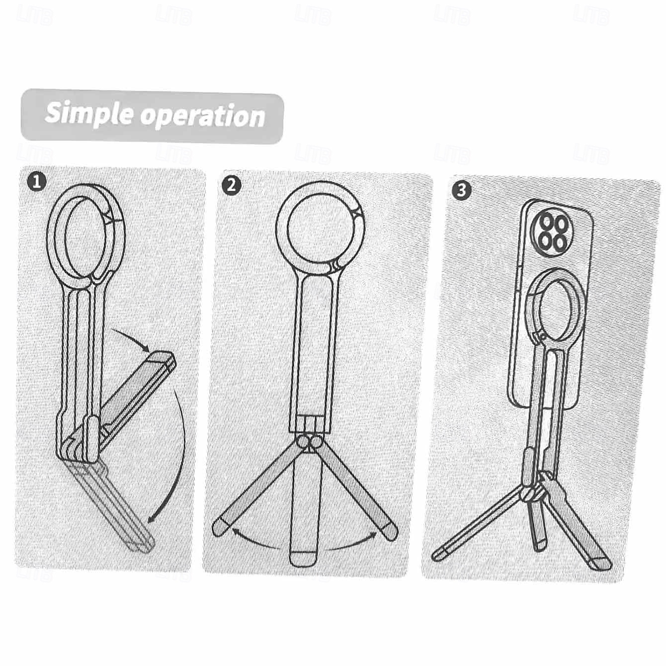 Trépied magnétique puissant pour iPhone, nouveau support de trépied portable 2025 pour iPhone 16/15/14/13/12 Plus Pro Max, rotation à 360 degrés pour trépieds pour activités de plein air de 2025 ? $19.99 –P8