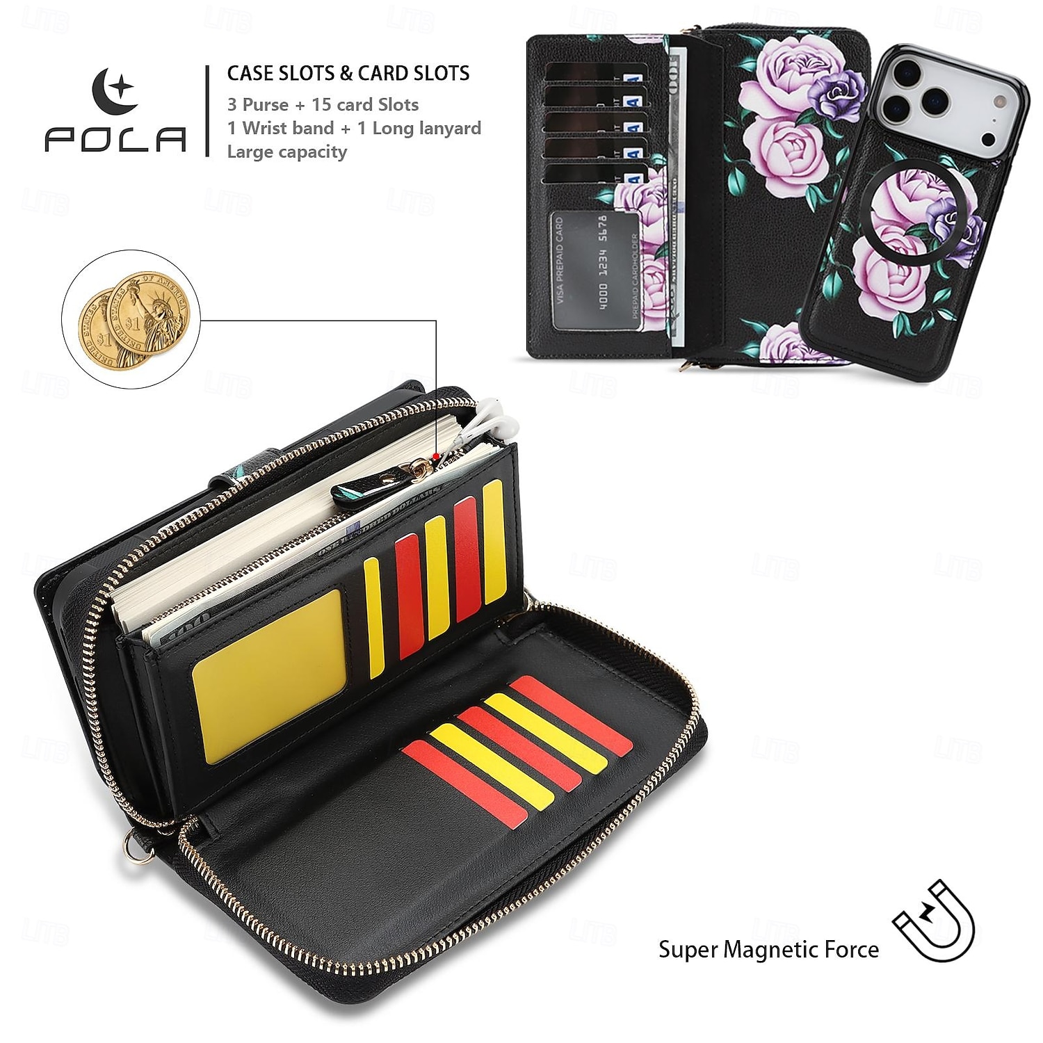 Phone Case For iPhone 17 Pro Max 17 Air 16 15 14 Pro Max Plus 13 Pro Max Wallet Case Detachable Full Body Protective with Lanyard Retro Genuine Leather 2025 - $34.99 –P6