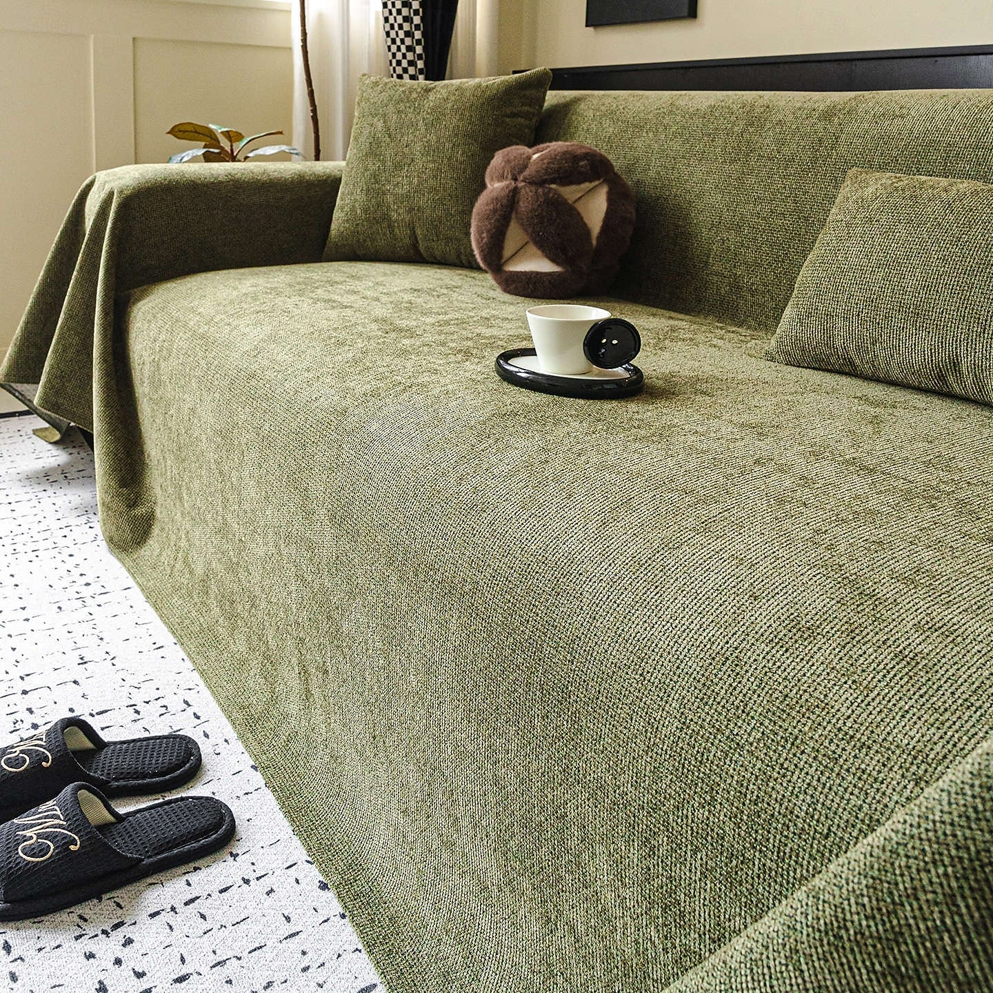 nepromokavý potah na pohovku, deka na pohovku odolná proti poškrábání kočkami, protiskluzový chránič pohovky pro všechna roční období, pratelný potah na nábytek do obývacího pokoje vhodný pro domácí 2026 - $79.99 –P5