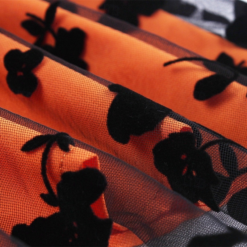 Dam Kjol Gunga Mode Ledigt Maxi Mellanhög midja Kjolar Blommig Sparkle Tulle Microelastisk Semester Halloween Röd Orange Kaki Vår Polyester 2025 - $34.99 –P10
