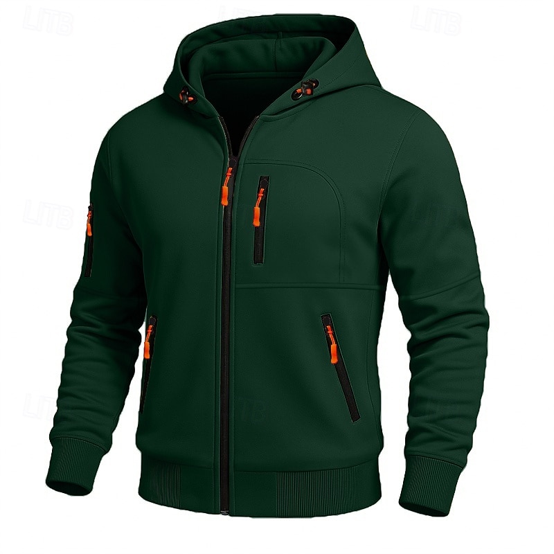 Miesten Huppari Täysi vetoketjullinen huppari Fleece -huppari Taktinen huppari Musta Valkoinen Armeijan vihreä Viininpunainen Laivaston sininen Hupullinen Tavallinen Vetoketju Urheilu ja ulkoilu 2026 - $17.99 –P9