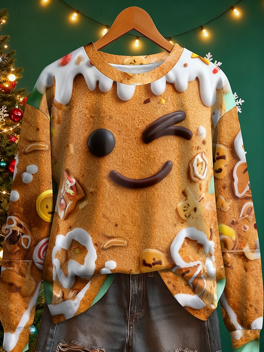 Damskie Pullover Graficzny Geometryczny Ciepłe Klasyczny Codzienny Długi rękaw Półgolf Zwykłe topy Dom Ulica Na co dzień Nadruk Biały Żółty Rumiany róż Brązowy Jesień Zima 2025 - $29.99 –P3