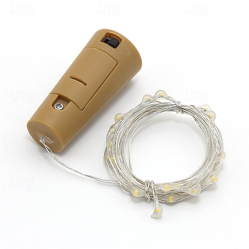 Elegáns Esküvői Fogadás 1/2/6/10db Boros Üveg Fényfüzér 2m 20LED meleg fehér fehér több színben piros kék vízálló Esküvői Díszítés Akkumulátorral Működik 2026 - $8.99 –P2