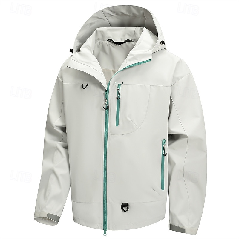 Per uomo Giacca da Esterno Impermeabile Giacca da Escursionismo Vacanza Quotidiano Impermeabile Antivento Tasca Autunno Inverno Semplice Moda Classico Con Cappuccio Regolare Nero Verde chiaro Azzurro del 2025 a CAD $40.48 –P15