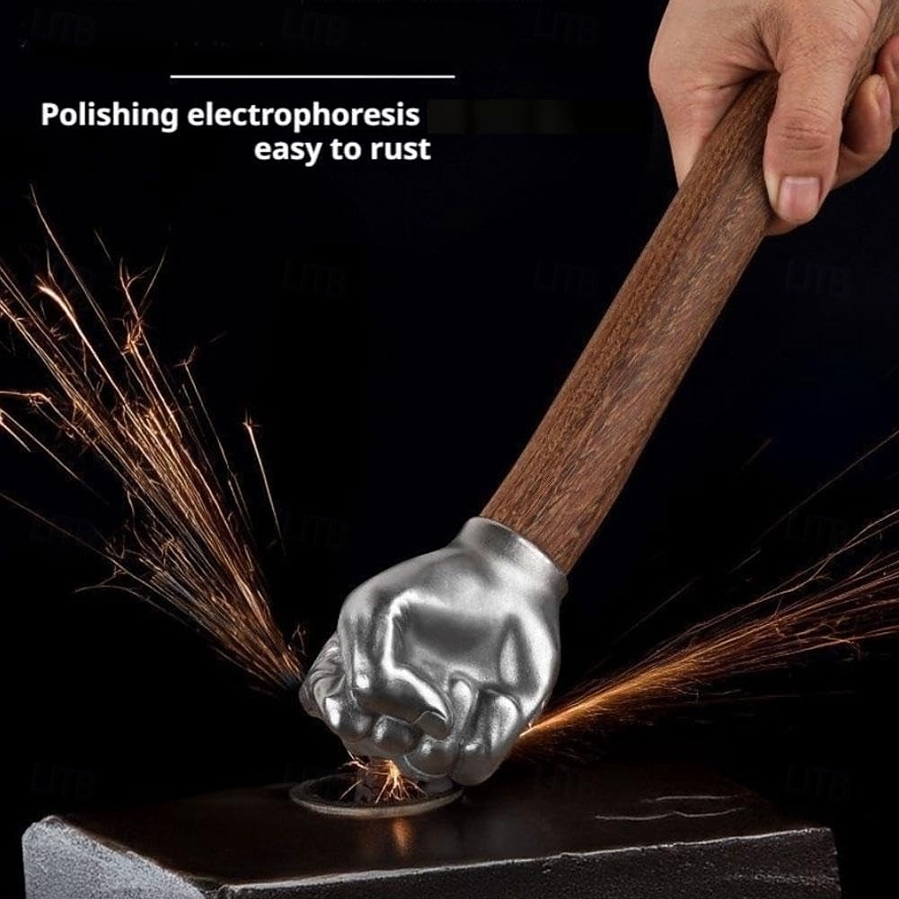 strapabíró vasököl kalapács rozsdamentes acél fejjel &tömörfa nyéllel ellátott multifunkcionális kézműves és barkácseszközök építéshez, kovácsoláshoz, műhelyhez, barkácsoláshoz - ideális igényes 2026 - $52.99 –P4