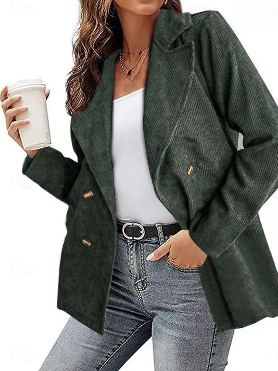 Γυναικεία Casual Jacket Άνετο Αναπνέει Τσέπη Κουμπιά Καθημερινό Σκέτο Διακοπές Δρόμος Causal Καθημερινά Ρούχα Μονόπετο Κανονικό Απορρίπτω Κανονικό Μακρυμάνικο Εξωτερικά ενδύματα Λευκό Θαλασσί Φούξια 2026 - $33.99 –P1