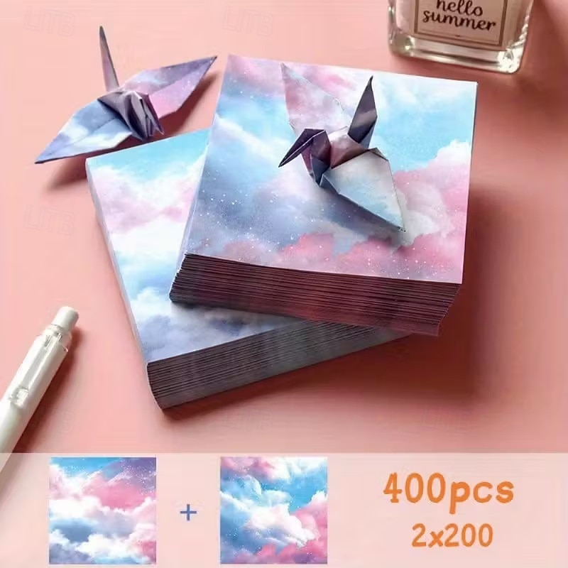400 piezas de papel de origami del zodiaco, papel cuadrado de colores para grullas de papel, estrellas y corazones, suministros de manualidades para niños y jardín de infantes 2026 - $15.99 –P2