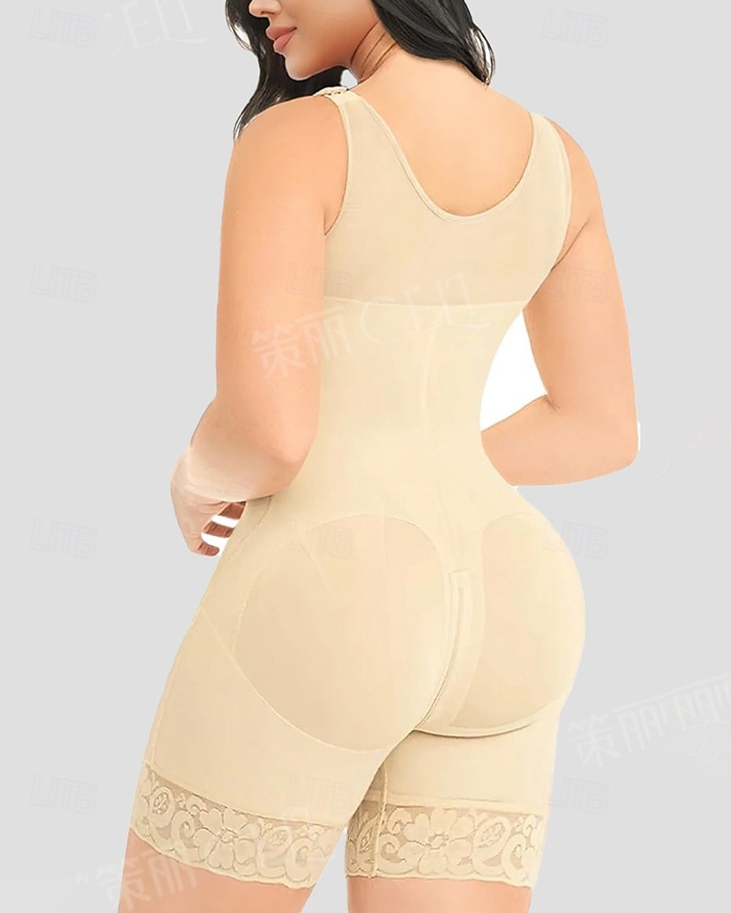 Dam Shapewear Onesies Mode Ren färg Spets Lappverk Semester Gata Datum Ärmlös V-hals Svart Purpur Beige Vår Höst Skräddarsydd passform 2025 - $35.99 –P6