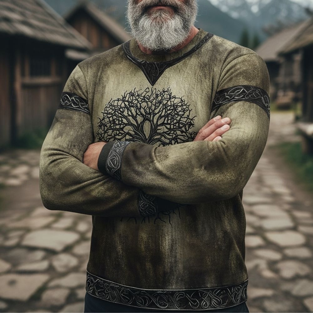Per uomo Maglia Blu Verde Cachi Girocollo Albero della vita Yggdrasil Nodo celtico Stampato Casuale Quotidiano Abbigliamento casual alla moda Vintage Vichingo Autunno Inverno Abbigliamento Felpe con del 2026 a $29.99 –P2