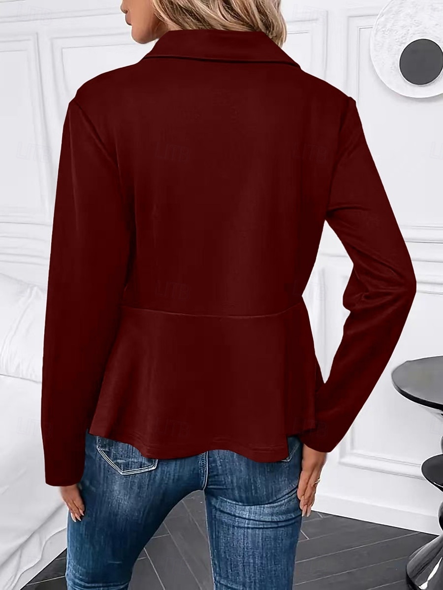 Per donna Giacca Casual Confortevole Traspirante Cerniera Casual Semplice Vacanza Streetwear Casuale Abbigliamento quotidiano Cerniera Corto Collo ripiegato Vestibilità regolare Manica Lunga del 2026 a $28.99 –P3