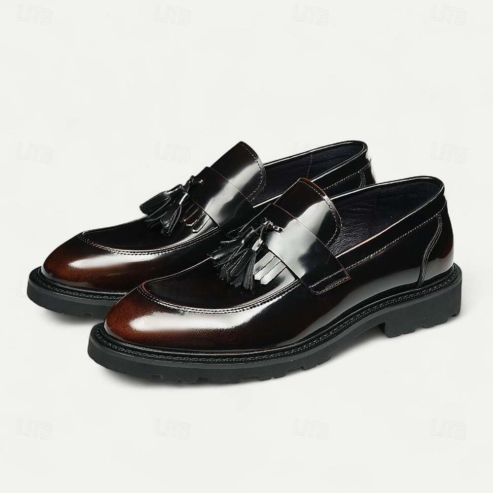 נעלי לוקס שחורות לגברים עם ציציות, נעלי עסקים קלאסיות, ללבישה במשרד, מסיבות ואירועים חצי רשמיים 2026 - €108.99 –P12