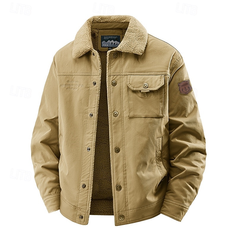 Ανδρικά Χειμωνιάτικα μπουφάν Μπουφάν fleece Μπουφάν Cargo Casual Jacket Διακοπές Καθημερινά Διατηρείτε Ζεστό Τσέπη Φλις Φθινόπωρο Χειμώνας Σκέτο Μοντέρνα Κομψό στυλ street Πέτο Κανονικό 2026 - $53.99 –P1
