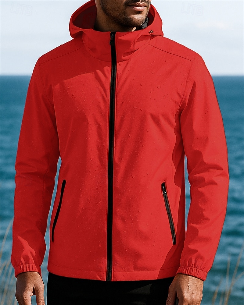 Miesten Tuulitakki Softshell-takki Vaellustakki Ulko- Vedenkestävä Tuulenkestävä Vaellusasut Vaellusvaatteet Syksy Topit Telttailu / Retkely / Luolailu Juoksu Yhtenäinen väri Musta Punainen Sininen 2025 - $35.99 –P7