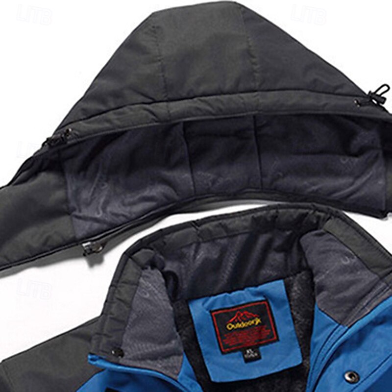 Per uomo Giacca softshell Giacca da escursionismo Giacca in Pile Giacca termica Inverno All'aperto Patchwork Calore Termico Impermeabile Antivento Top Nero Verde militare Rosso Blu Blu scuro del 2025 a $70.99 –P6