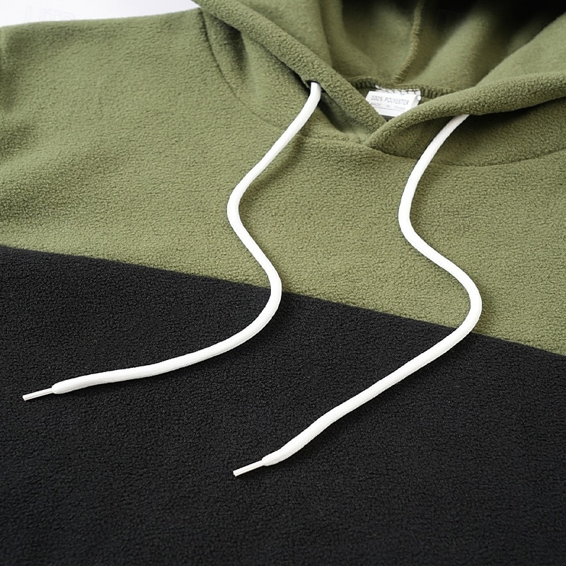 Homens Moletom Moletom de lã Preto Verde Tropa Vermelho Bege Com Capuz Tecido Patchwork Bloco de cor Desportos e Ar livre Casual Diário Roupa de rua Legal Roupa de Esporte Outono Inverno Roupa de 2026 por $28.99 –P8